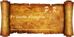 Prihoda Klaudia névjegykártya