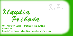 klaudia prihoda business card